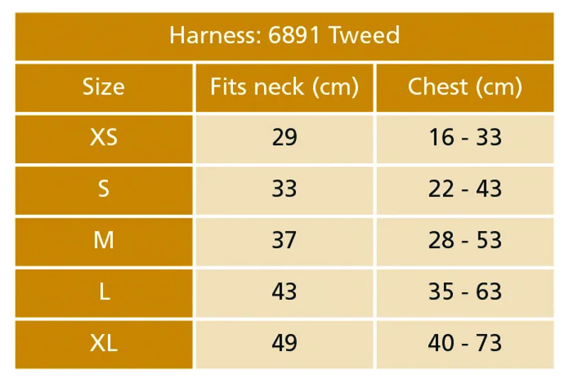 Digby & Fox Tweed Harness Sizing